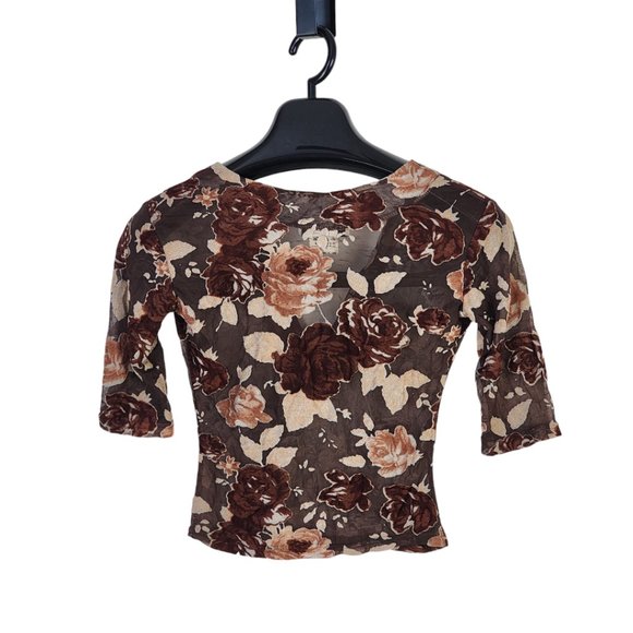 Bebe Moda Velvet and Sheer Vintage Top - Picture 3 of 7